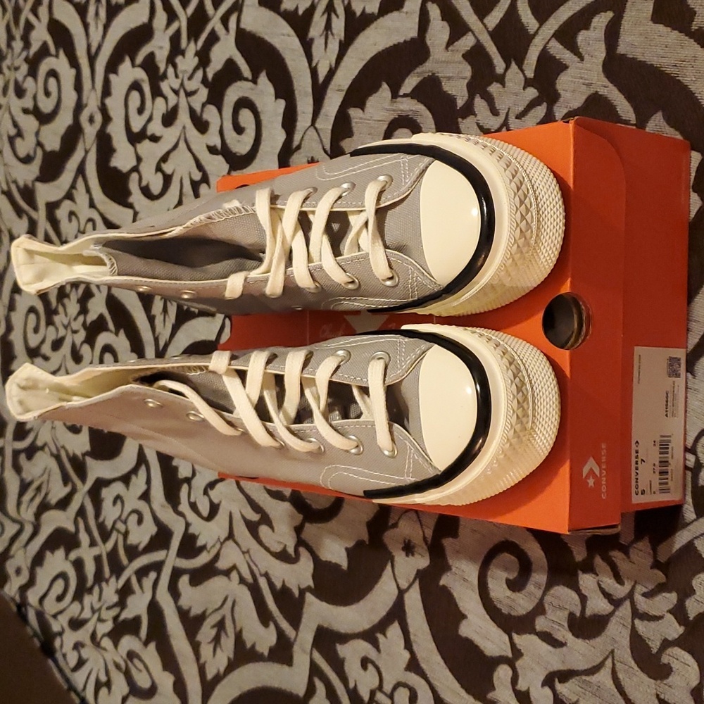 Converse Chuck 70 Plus Totally Neutral Egret Black Platform Sneaker Womens 7 NEW - Picture 5 of 7